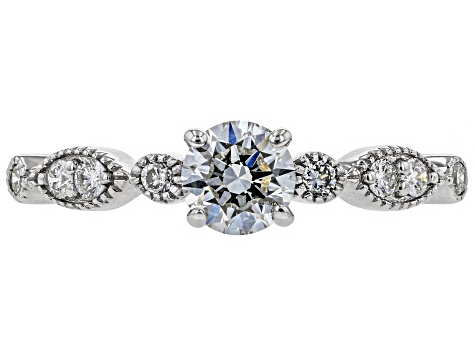 White Lab-Grown Diamond 14K White Gold Engagement Ring .70ctw