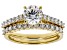 White Lab-Grown Diamond 14K Yellow Gold Engagement Ring With Matching Band