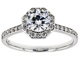 White Lab-Grown Diamond 14K White Gold Engagement Ring 1.04ctw