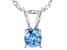 Blue Lab-Grown Diamond 14K White Gold Pendant With 18" Singapore Chain 0.34ct