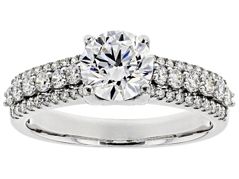 White Lab-Grown Diamond 14K White Gold Engagement Ring 1.50ctw