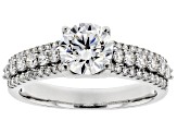 White Lab-Grown Diamond 14K White Gold Engagement Ring 1.50ctw