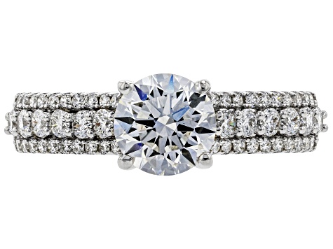 White Lab-Grown Diamond 14K White Gold Engagement Ring 1.50ctw