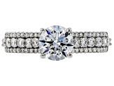 White Lab-Grown Diamond 14K White Gold Engagement Ring 1.50ctw