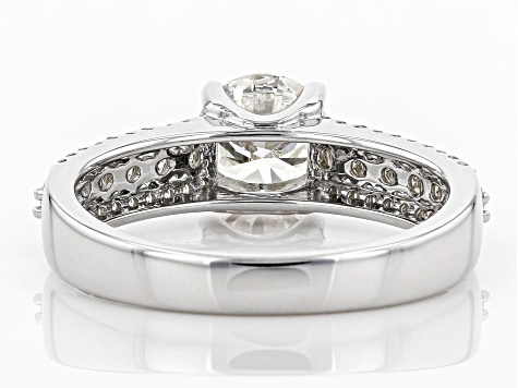 White Lab-Grown Diamond 14K White Gold Engagement Ring 1.50ctw