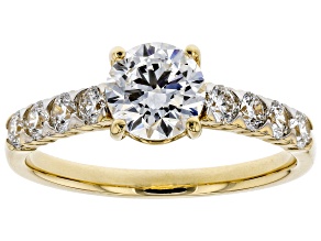 White Lab-Grown Diamond 14K Yellow Gold Engagement Ring 1.52ctw