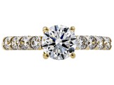 White Lab-Grown Diamond 14K Yellow Gold Engagement Ring 1.52ctw