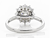 White Lab-Grown Diamond 14K White Gold Halo Engagement Ring 1.42ctw