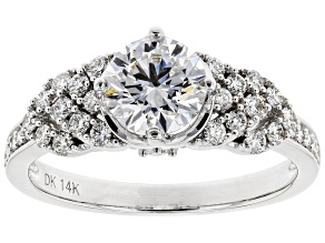 White Lab-Grown Diamond 14K White Gold Engagement Ring 1.46ctw