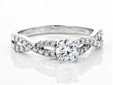 White Lab-Grown Diamond 14k White Gold Engagement Ring 0.80ctw