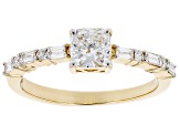 White Lab-Grown Diamond 14k Yellow Gold Engagement Ring 0.85ctw