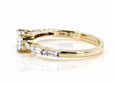 White Lab-Grown Diamond 14k Yellow Gold Engagement Ring 0.85ctw