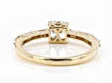 White Lab-Grown Diamond 14k Yellow Gold Engagement Ring 0.85ctw