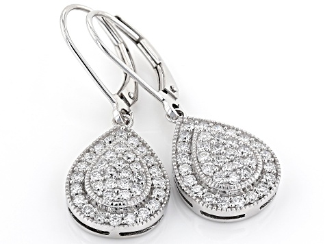 White Lab-Grown Diamond 14K White Gold Earrings 1.00ctw