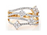 White Lab-Grown Diamond 14K Yellow Gold Ring 0.95ctw