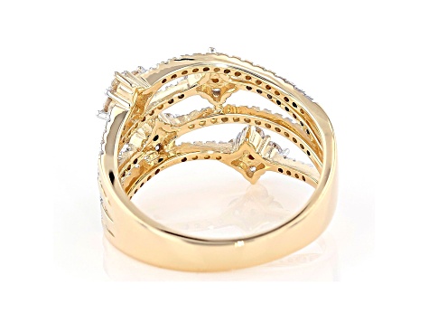 White Lab-Grown Diamond 14K Yellow Gold Ring 0.95ctw