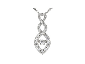 White Lab-Grown Diamond 14K White Gold Pendant With Chain 0.50ctw