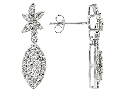 White Lab-Grown Diamond 14K White Gold Earrings 1.00ctw
