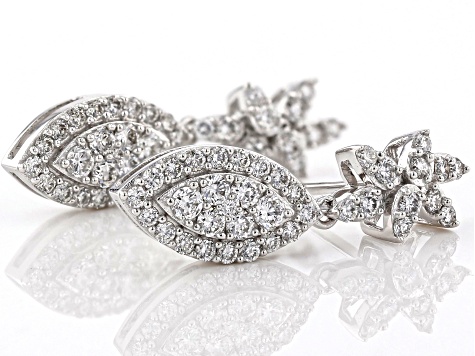 White Lab-Grown Diamond 14K White Gold Earrings 1.00ctw