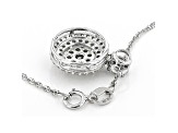 White Lab-Grown Diamond 14K White Gold Cluster Pendant With 18" Singapore Chain 0.65ctw
