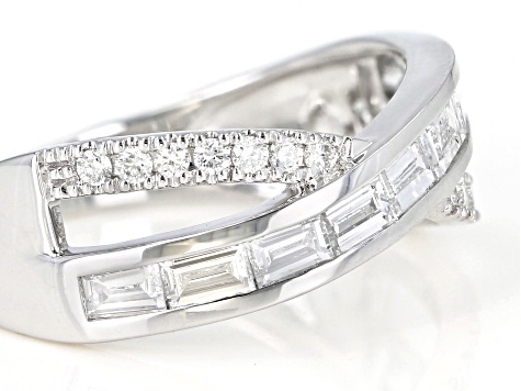 White Lab-Grown Diamond 14K White Gold Ring 0.81ctw