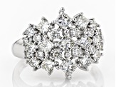 White Lab-Grown Diamond 14K White Gold Cluster Ring 1.85ctw