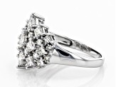 White Lab-Grown Diamond 14K White Gold Cluster Ring 1.85ctw