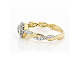 White Lab-Grown Diamond 14K Yellow Gold Cluster Ring 0.43ctw