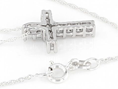 White Lab-Grown Diamond H SI1 Rhodium Over Sterling Silver