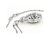 Champagne & White Lab-Grown Diamond 14k White Gold Cluster Pendant With 18" Singapore Chain 0.80ctw