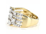 White Lab-Grown Diamond 14k Yellow Gold Wide Band Ring 1.60ctw