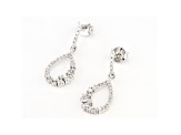 White Lab-Grown Diamond 14k White Gold Teardrop Dangle Earrings 0.50ctw