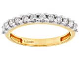 Engild® White Lab-Grown Diamond 14k Yellow Gold Over Sterling Silver Band Ring 0.39ctw