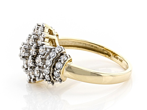 White Lab-Grown Diamond 14k Yellow Gold Cluster Ring 1.35ctw - LGD457 ...
