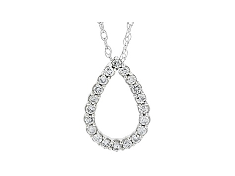 White Lab-Grown Diamond 14k White Gold Slide Pendant with 18" Chain 0.30ctw