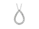 White Lab-Grown Diamond 14k White Gold Slide Pendant with 18" Chain 0.30ctw