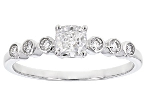 White lab-Grown Diamond 14k White Gold Engagement Ring 0.65ctw