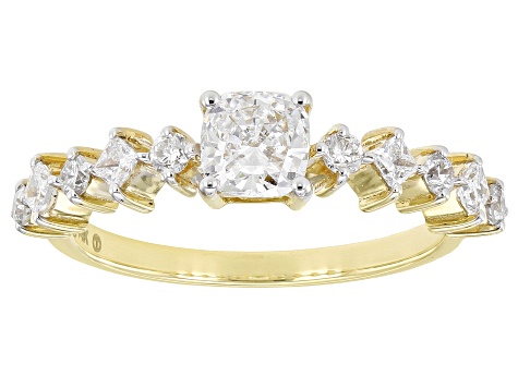 White Lab-Grown Diamond 14k Yellow Gold Engagement Ring 1.01ctw