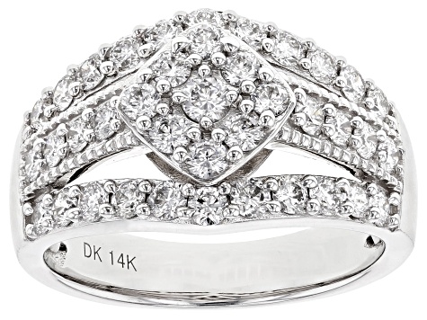 White Lab-Grown Diamond 14k White Gold Ring 1.20ctw