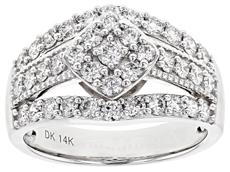 White Lab-Grown Diamond 14k White Gold Ring 1.20ctw