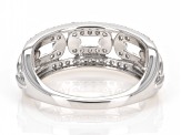 White Lab-Grown Diamond Rhodium Over Sterling Silver Band Ring 0.25ctw