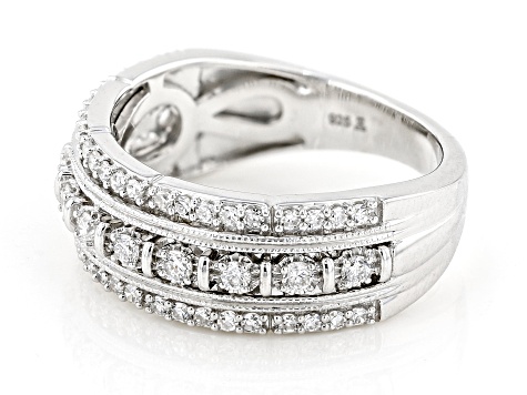 Natural Multi Diamond 0.50 ctw Stackable Band Ring Platinum Over popular Sterling Silver