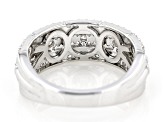 White Lab-Grown Diamond Rhodium Over Sterling Silver Band Ring 0.50ctw