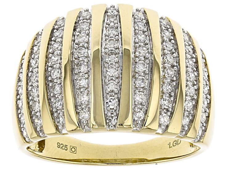 White Lab-Grown Diamond 14k Yellow Gold Over Sterling Silver