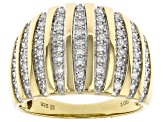 White Lab-Grown Diamond 14k Yellow Gold Over Sterling Silver Band Ring 0.50ctw