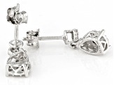 White Lab-Grown Diamond Rhodium Over Sterling Silver Dangle Earrings 0.33ctw