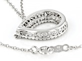 White Lab-Grown Diamond Rhodium Over Sterling Silver Slide Pendant With Chain 0.50ctw