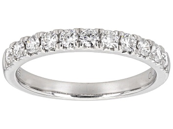 Picture of White Lab-Grown Diamond Rhodium Over Sterling Silver Band Ring 0.50ctw