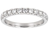 White Lab-Grown Diamond Rhodium Over Sterling Silver Band Ring 0.50ctw