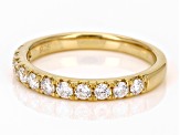 White Lab-Grown Diamond 14K Yellow Gold Over Sterling Silver Band Ring 0.50ctw